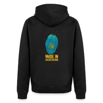 Made in Kazakhstan / Made in Kazakhstan - Unisex Premium Organic Zip Hoodie - black - Back - Nico (187cm)