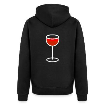 Wineglass with red wine - Unisex Premium Organic Zip Hoodie - black - Back - Nico (187cm)