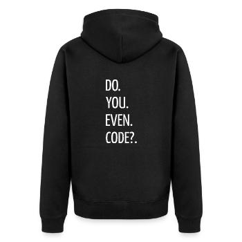christmas carols informatics awesome - Unisex Premium Bio Zip Hoodie - Schwarz - Hinten - Nico (187cm)