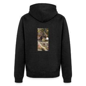 Dänemark - Unisex Premium Bio Zip Hoodie - Schwarz - Hinten - Nico (187cm)