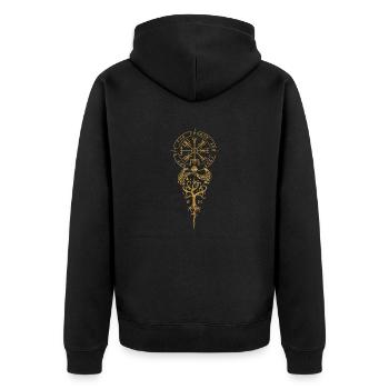 Wikinger norden valhalla schweden skandinavien flaga - Unisex Premium Bio Zip Hoodie - Schwarz - Hinten - Nico (187cm)