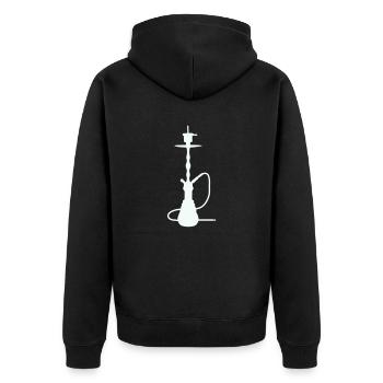 Shisha - Unisex Premium Bio Zip Hoodie - Schwarz - Hinten - Nico (187cm)