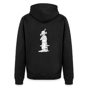 Singing Guitarist - Unisex Premium Bio Zip Hoodie - Schwarz - Hinten - Nico (187cm)