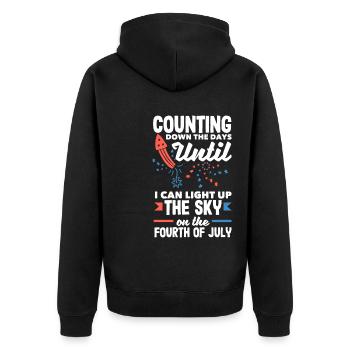 Counting Down the Days - Light Up the Sky on the - Unisex Premium Organic Zip Hoodie - black - Back - Nico (187cm)