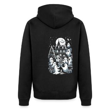 Ghostly Gift Exchange Ghostly Christmas - Unisex Premium Organic Zip Hoodie - black - Back - Nico (187cm)