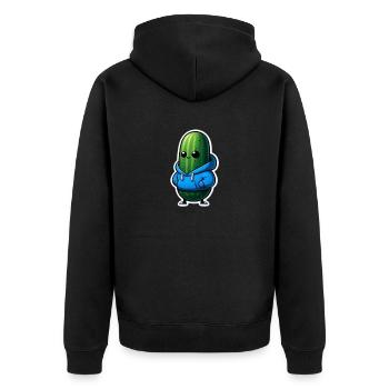 Süße Gurke - Unisex Premium Bio Zip Hoodie - Schwarz - Hinten - Nico (187cm)