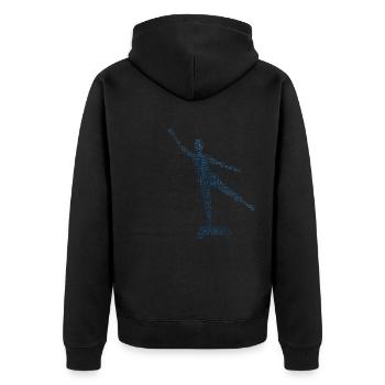 Aerobic Fitness Damen Fitnesstraining Aerobic - Unisex Premium Bio Zip Hoodie - Schwarz - Hinten - Nico (187cm)