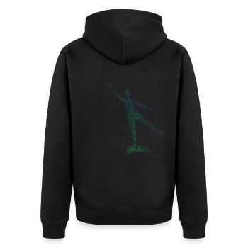 Körpergymnastik Herren Aerobic Fitness Fitness - Unisex Premium Bio Zip Hoodie - Schwarz - Hinten - Nico (187cm)