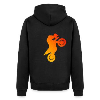 Dirt Bike Freestyle Motocross Dirtbike Motocross - Unisex Premium Bio Zip Hoodie - Schwarz - Hinten - Nico (187cm)