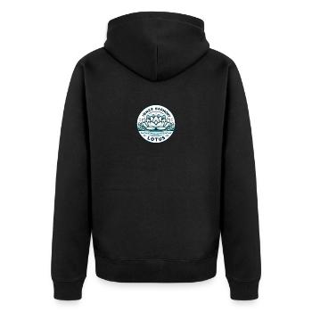 Inner Harmony Lotus - Eau sereine et design de fleurs - Veste à capuche bio Premium Unisexe - noir - Dos - Nico (187cm)