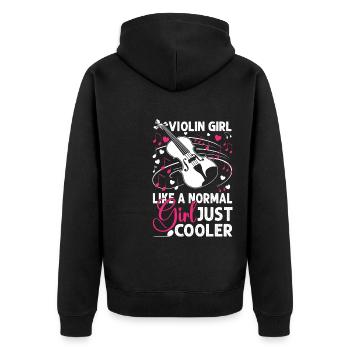 Violin Girl Drôle Violoniste Instrument à cordes - Veste à capuche bio Premium Unisexe - noir - Dos - Nico (187cm)