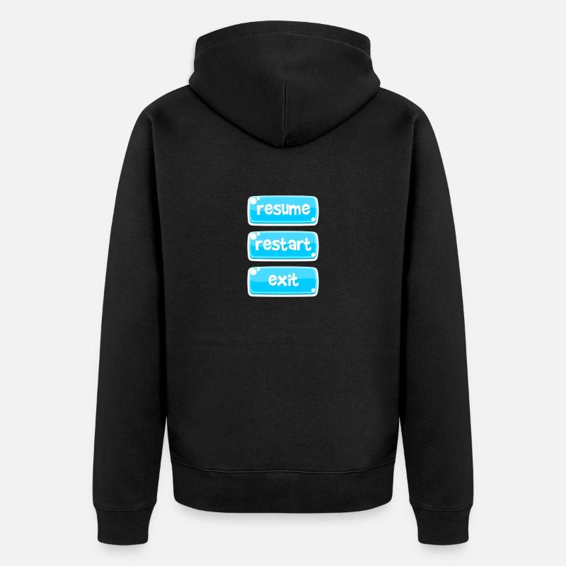 Spiel-Menü - Unisex Premium Bio Zip Hoodie - Schwarz
