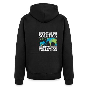 Erde Tag Elefant Spruch Umwelt Klima Geschenkidee - Unisex Premium Bio Zip Hoodie - Schwarz - Hinten - Nico (187cm)