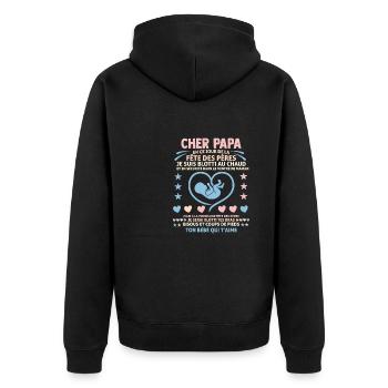 Cher Papa Joyeuse Premiere Fete Des Peres Papa - Veste à capuche bio Premium Unisexe - noir - Dos - Nico (187cm)