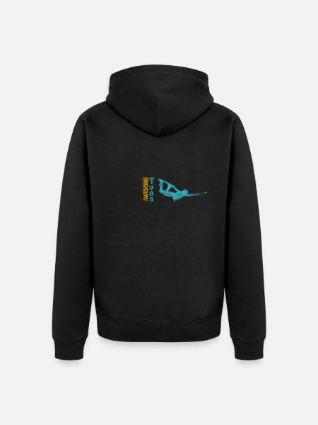 Awesome since 1985. Wakeboard Lifestyle - Unisex Premium Organic Zip Hoodie - black