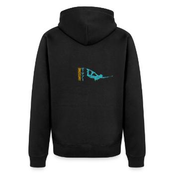 Awesome since 1971. Wakeboard Lifestyle - Unisex Premium Organic Zip Hoodie - black - Back - Nico (187cm)