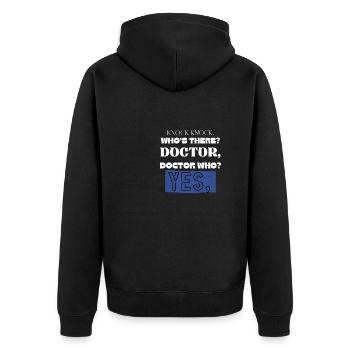 Knock Knock. Qui est là? Docteur Drôle Trendy Medic - Veste à capuche bio Premium Unisexe - noir - Dos - Nico (187cm)