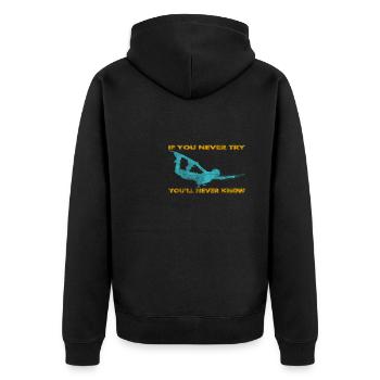 Si vous n’essayez jamais - vous ne connaîtrez jamais lifestyle - Veste à capuche bio Premium Unisexe - noir - Dos - Nico (187cm)