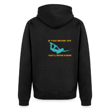 Si vous n’essayez jamais - vous ne connaîtrez jamais lifestyle - Veste à capuche bio Premium Unisexe - noir - Dos - Nico (187cm)