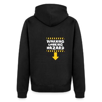 Warnung Ersticken | Lustiger Dick Witz Lustiges Dir - Unisex Premium Bio Zip Hoodie - Schwarz - Hinten - Nico (187cm)
