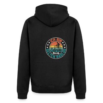 Rad Fahrradfahrer Geschenk Lustiger Spruch - Unisex Premium Bio Zip Hoodie - Schwarz - Hinten - Nico (187cm)