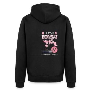 Bonsai Tree Saying Japanese Cherry Blossom Gift - Unisex Premium Organic Zip Hoodie - black - Back - Nico (187cm)
