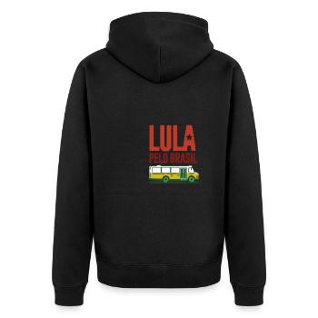 Lula pelo Brasil PT 13 - Presidente da Republica - Unisex Premium Organic Zip Hoodie - black - Back - Nico (187cm)