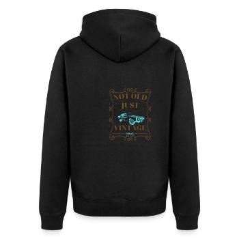 Rétro pas vieux juste vintage classique voiture américaine - Veste à capuche bio Premium Unisexe - noir - Dos - Nico (187cm)