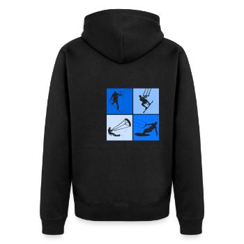 Kite Surf, Kite Board, Lifestyle Vintage Design - Veste à capuche bio Premium Unisexe - noir - Dos - Nico (187cm)