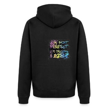 Je ne suis pas parfait, je suis original depuis 1987 Graffiti - Veste à capuche bio Premium Unisexe - noir - Dos - Nico (187cm)