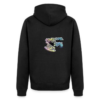 Génial depuis 1976. Kayak, kayakiste. Graffiti - Veste à capuche bio Premium Unisexe - noir - Dos - Nico (187cm)