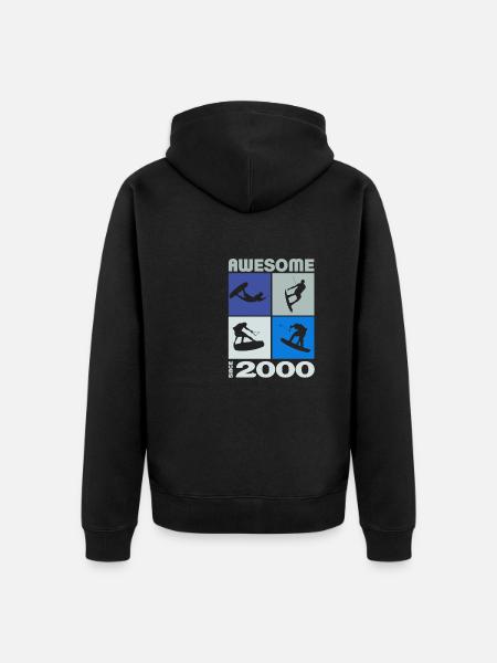 Awesome since 2000. Wakeboard Lifestyle - Unisex Premium Organic Zip Hoodie - black
