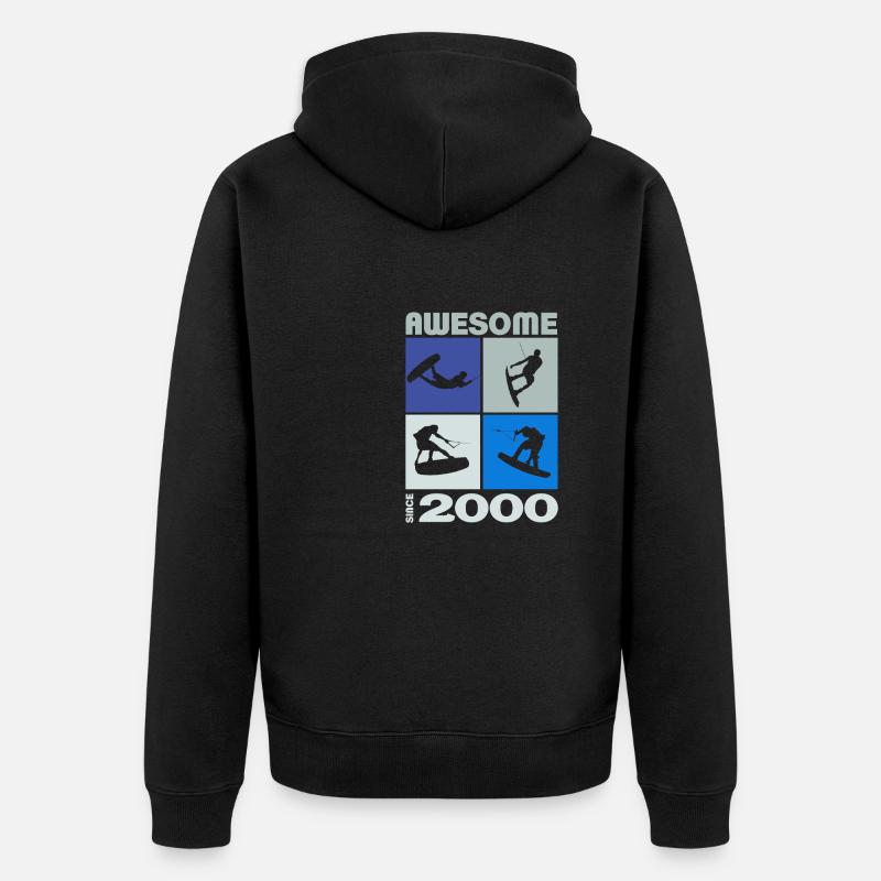 Génial depuis 2000. Wakeboard Lifestyle - Veste à capuche bio Premium Unisexe - noir