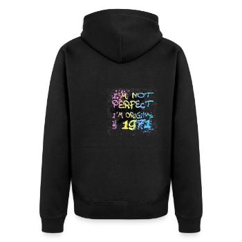 Je ne suis pas parfait, je suis original depuis 1971 Graffiti - Veste à capuche bio Premium Unisexe - noir - Dos - Nico (187cm)
