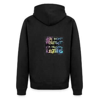 Je ne suis pas parfait, je suis original depuis 1986 Graffiti - Veste à capuche bio Premium Unisexe - noir - Dos - Nico (187cm)