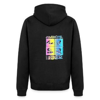 Awesome since 1992. Wakeboard Lifestyle - Unisex Premium Organic Zip Hoodie - black - Back - Nico (187cm)