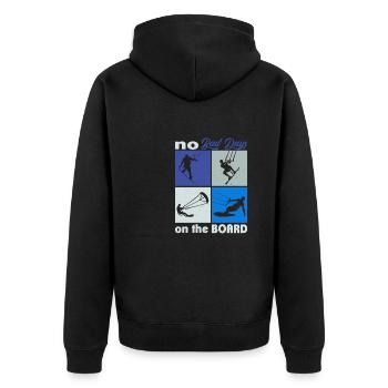 No bad days on the Board. Lifestyle Vintage - Unisex Premium Organic Zip Hoodie - black - Back - Nico (187cm)