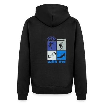 Fly away with me. Lifestyle Vintage Design - Unisex Premium Organic Zip Hoodie - black - Back - Nico (187cm)