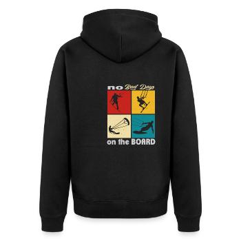 No bad days on the Board. Lifestyle Vintage - Unisex Premium Organic Zip Hoodie - black - Back - Nico (187cm)