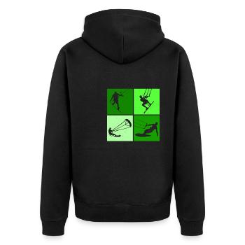 Kite Surf, Kite Board, Lifestyle Vintage Design - Veste à capuche bio Premium Unisexe - noir - Dos - Nico (187cm)