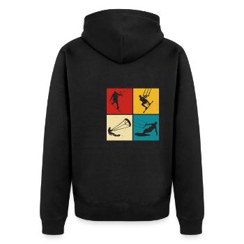 Kite Surf, Kite Board, Lifestyle Vintage Design - Veste à capuche bio Premium Unisexe - noir - Dos - Nico (187cm)