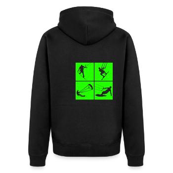 Kite Surf, Kite Board, Lifestyle Vintage Design - Veste à capuche bio Premium Unisexe - noir - Dos - Nico (187cm)