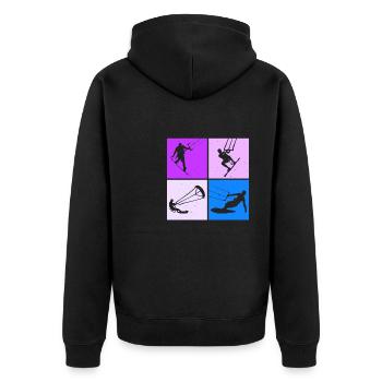 Kite Surf, Kite Board, Lifestyle Vintage Design - Veste à capuche bio Premium Unisexe - noir - Dos - Nico (187cm)