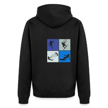 Kite Surf, Kite Board, Lifestyle Vintage Design - Veste à capuche bio Premium Unisexe - noir - Dos - Nico (187cm)