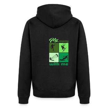 Fly away with me. Lifestyle Vintage Design - Unisex Premium Organic Zip Hoodie - black - Back - Nico (187cm)