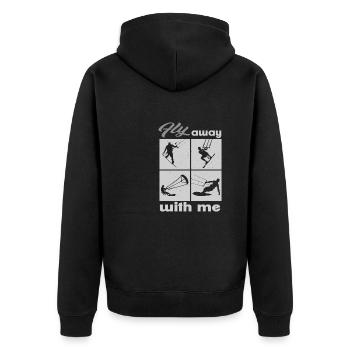 Fly away with me. Lifestyle Vintage Design - Unisex Premium Organic Zip Hoodie - black - Back - Nico (187cm)