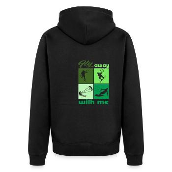 Fly away with me. Lifestyle Vintage Design - Unisex Premium Organic Zip Hoodie - black - Back - Nico (187cm)