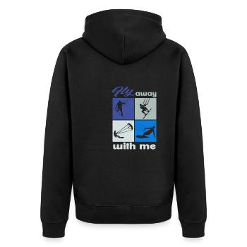 Fly away with me. Lifestyle Vintage Design - Unisex Premium Organic Zip Hoodie - black - Back - Nico (187cm)