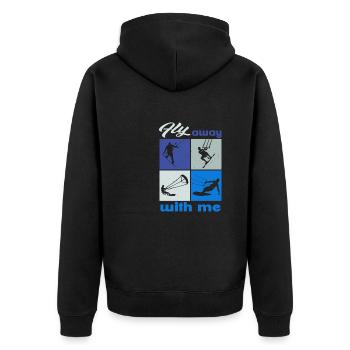 Fly away with me. Lifestyle Vintage Design - Unisex Premium Organic Zip Hoodie - black - Back - Nico (187cm)