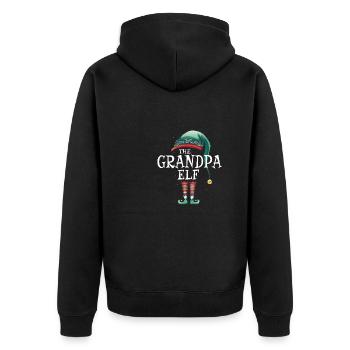 The Grandpa Elf Matching Group christmas - Unisex Premium Organic Zip Hoodie - black - Back - Nico (187cm)